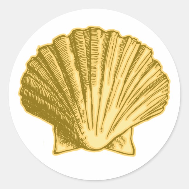 Gold Yellow Seashell Stickers (Vorderseite)