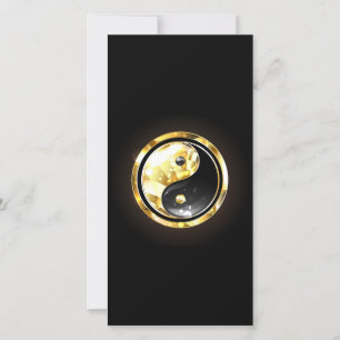 Gold Yin Yang auf schwarz