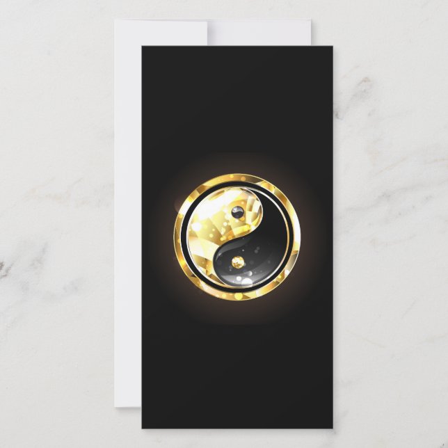 Gold Yin Yang auf schwarz (Vorderseite)
