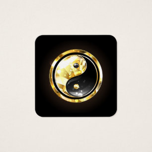 Gold Yin Yang auf schwarz