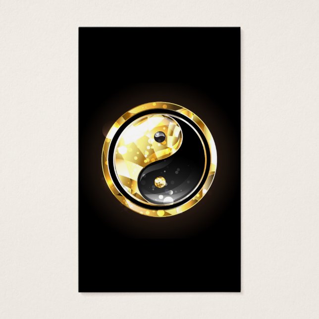 Gold Yin Yang auf schwarz (Vorderseite)
