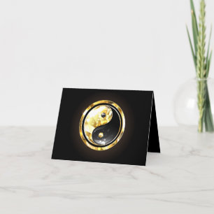 Gold Yin Yang auf schwarz