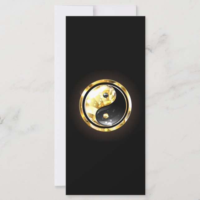 Gold Yin Yang auf schwarz (Vorderseite)