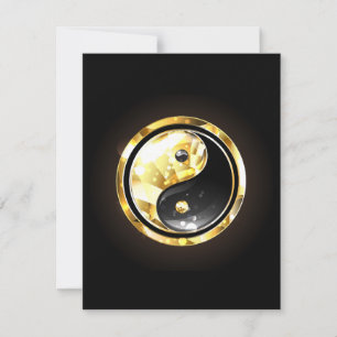 Gold Yin Yang auf schwarz
