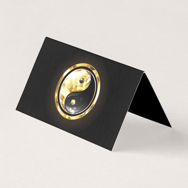 Gold Yin Yang auf schwarz (Vorderseite)