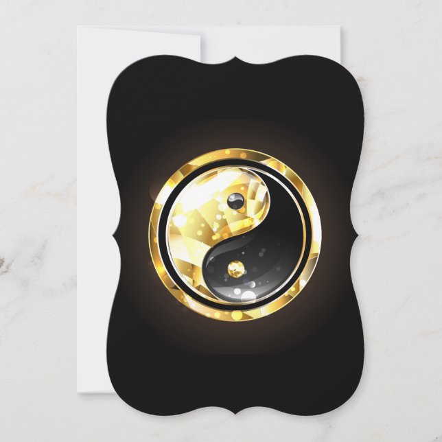 Gold Yin Yang auf schwarz (Vorderseite)