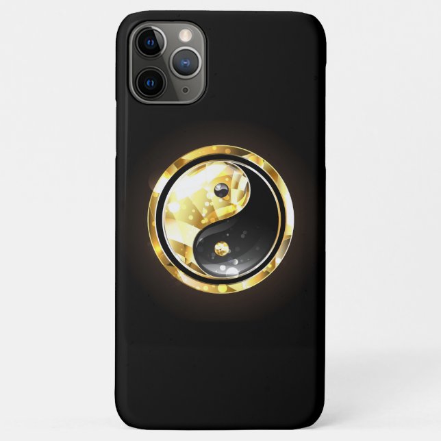 Gold Yin Yang auf schwarz Case-Mate iPhone Hülle (Rückseite)
