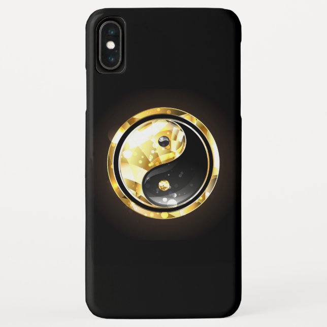 Gold Yin Yang auf schwarz Case-Mate iPhone Hülle (Rückseite)