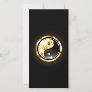 Gold Yin Yang auf schwarz Dankeskarte