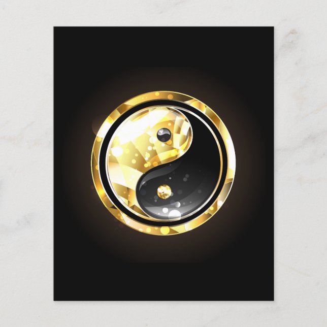 Gold Yin Yang auf schwarz Flyer (Vorne)
