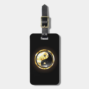 Gold Yin Yang auf schwarz Gepäckanhänger