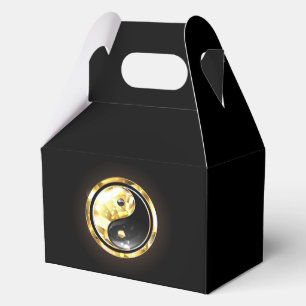 Gold Yin Yang auf schwarz Geschenkschachtel
