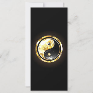 Gold Yin Yang auf schwarz Karte