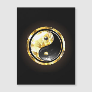 Gold Yin Yang auf schwarz Magneteinladung