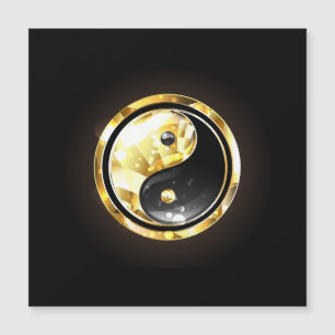 Gold Yin Yang auf schwarz Magneteinladung