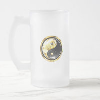 Gold Yin Yang auf schwarz