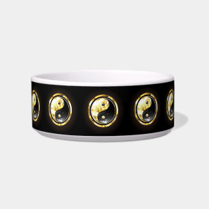 Gold Yin Yang auf Schwarz Napf