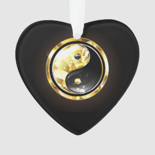 Gold Yin Yang auf schwarz Ornament
