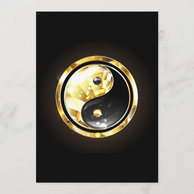 Gold Yin Yang auf schwarz Programm (Vorderseite)