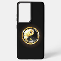 Gold Yin Yang auf schwarz