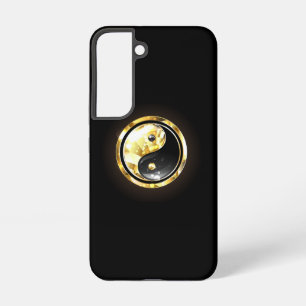 Gold Yin Yang auf schwarz Samsung Galaxy Hülle