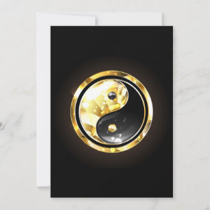 Gold Yin Yang auf schwarz Save The Date