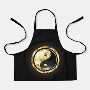 Gold Yin Yang auf schwarz Schürze