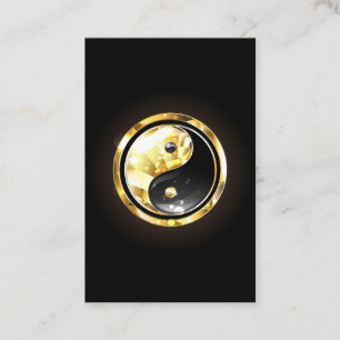 Gold Yin Yang auf schwarz Terminkarte