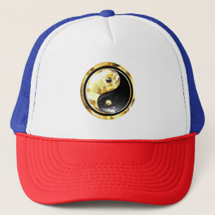 Gold Yin Yang auf schwarz Truckerkappe