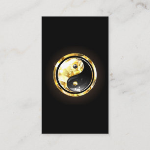 Gold Yin Yang auf schwarz Visitenkarte