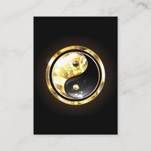 Gold Yin Yang auf schwarz Visitenkarte