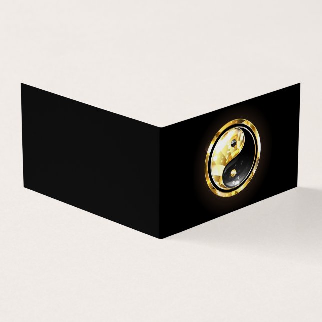 Gold Yin Yang auf schwarz Visitenkarten (Vorderseite)