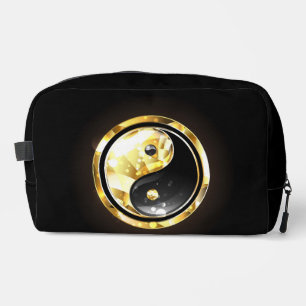 Gold Yin Yang auf schwarz Waschbeutel
