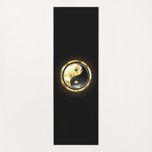 Gold Yin Yang auf schwarz Yogamatte