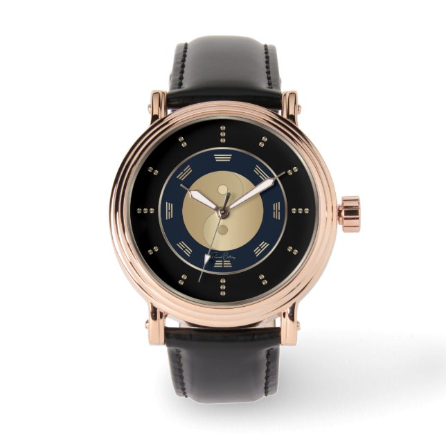 Gold Yin Yang Luxury Armbanduhr (Vorderseite)