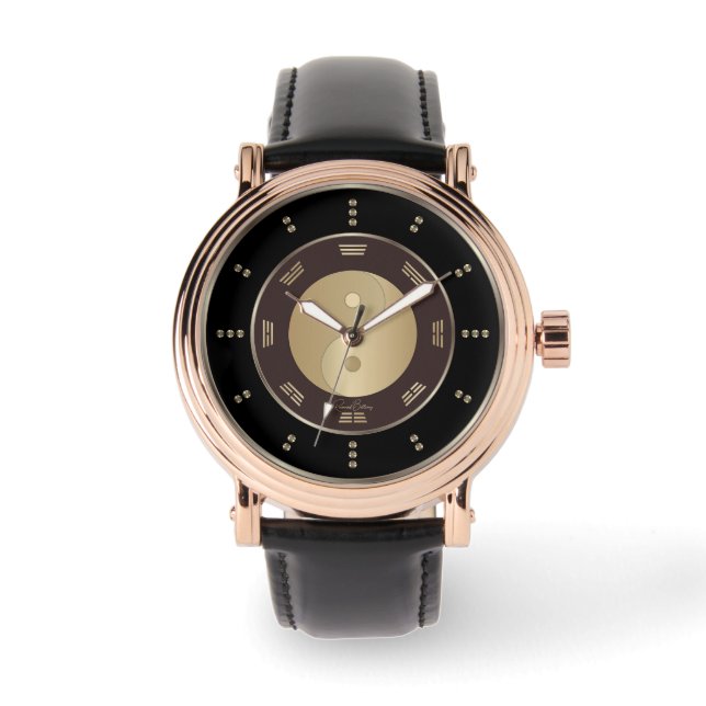 Gold Yin Yang Luxury Armbanduhr (Vorderseite)
