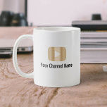 Gold Youtube Channel Vlogger Youtuber Kaffeetasse<br><div class="desc">Moderne Gold Youtube Channel Vlogger Youtuber Tasse.</div>
