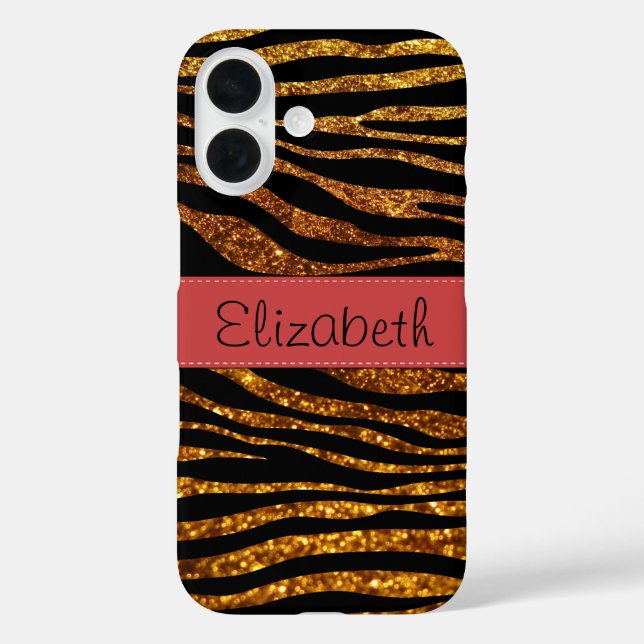 Gold Zebra, Glitter Zebra, Zebra Print, Your Name title_seo2 (Rückseite)