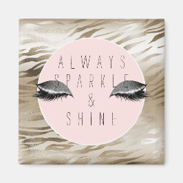 Gold Zebra Glitzy Silver Sparky Augen Magnet