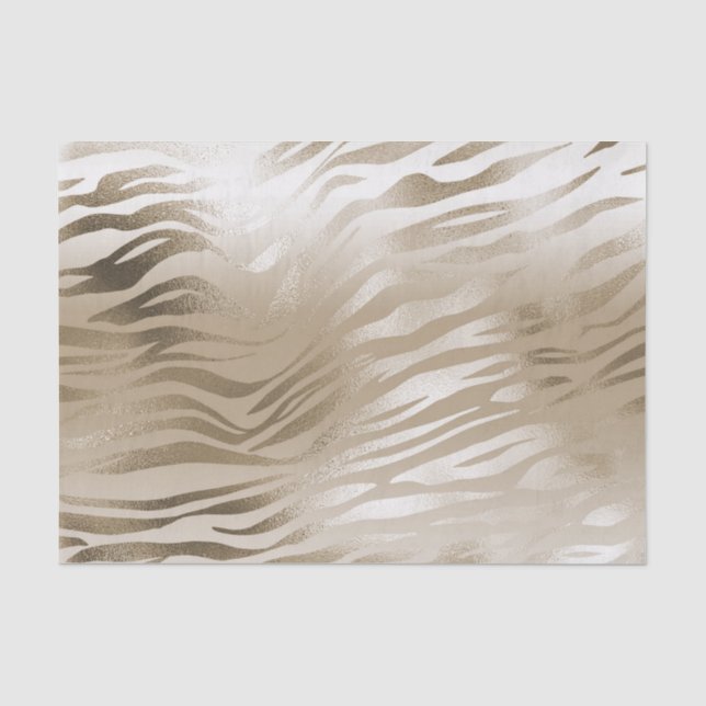 Gold Zebra & Leopard Print Ombre  Seidenpapier (Vorderseite)