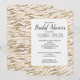 Gold Zebra Print Brautparty Einladung