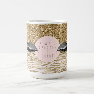 Gold Zebra Print Glitzy Eyes Kaffeetasse