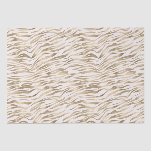 Gold Zebra Print Seidenpapier (Vorderseite)