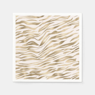 Gold Zebra Print Serviette
