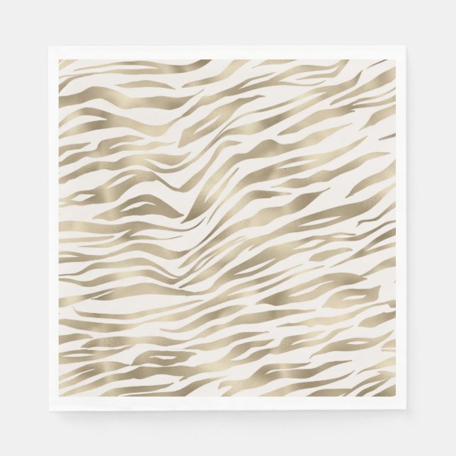Gold Zebra Print Serviette (Vorderseite)