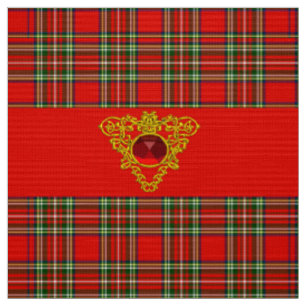 GOLD ZELLTIKHERZ, RUBY, ROT GRÜNE SCOTTISH TARTAN STOFF