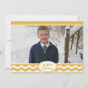 Gold Zickzack Strip Holiday Foto Card Feiertagskarte