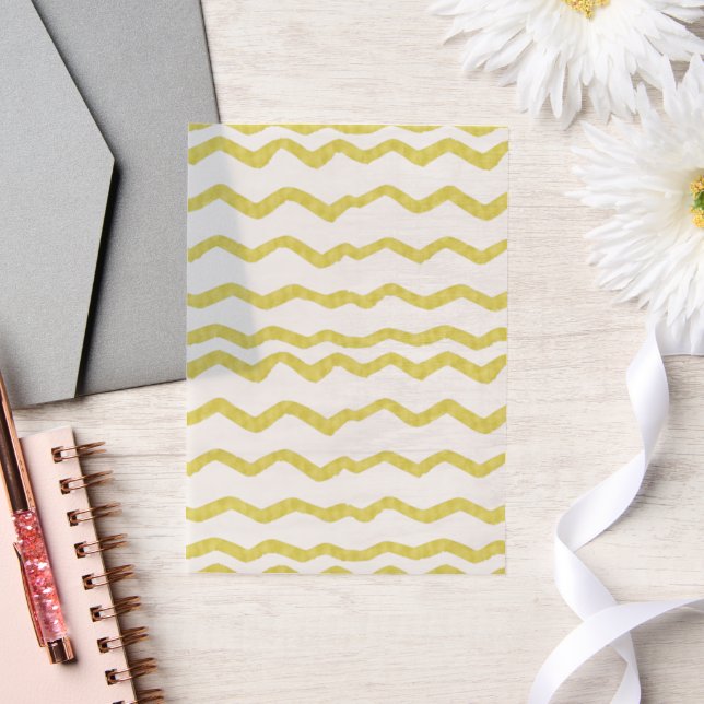 Gold Zickzack Stripe Muster Handgezeichnet Look (Hochzeit)