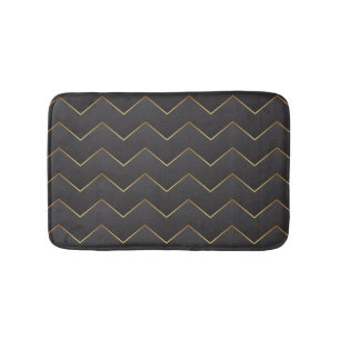 Gold Zig Zag Zickzack Muster Badematte