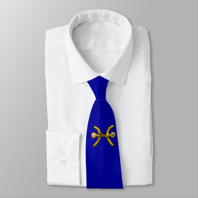 GOLD ZODIAC BIRTHDAY JEWEL / PISCES Blue Krawatte (Gebunden)